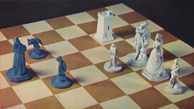 Scacchi del XVIII secolo in ceramica blu e bianca da Unbekannt