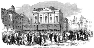 Comizi elettorali a Clerkenwell Green durante le elezioni di Finsbury, Londra, 1852 da Unbekannt