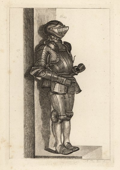 Elegante armatura scanalata portata da Lord Warwick dalla Germania da Unbekannt