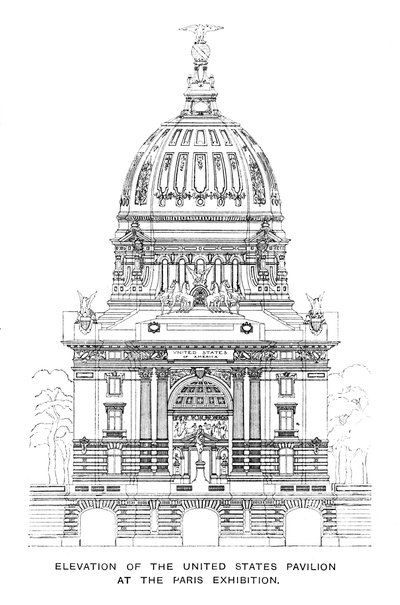 Elevazione del Padiglione degli Stati Uniti all