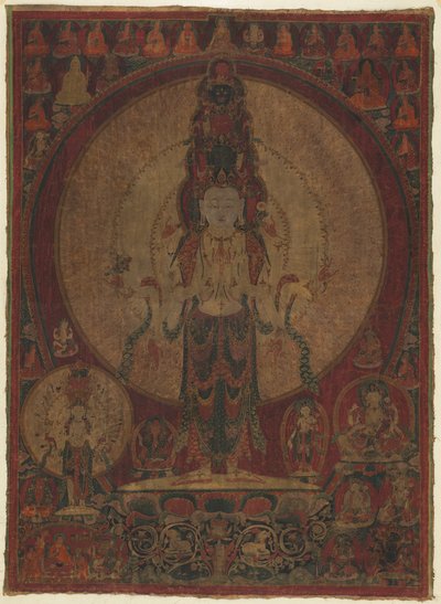 Bodhisattva della Compassione Avalokiteshvara con undici teste e mille braccia, c. 1500 da Unbekannt