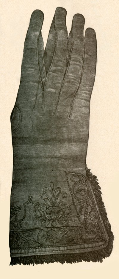 Guanto ricamato, XVII secolo, 1937 da Unbekannt