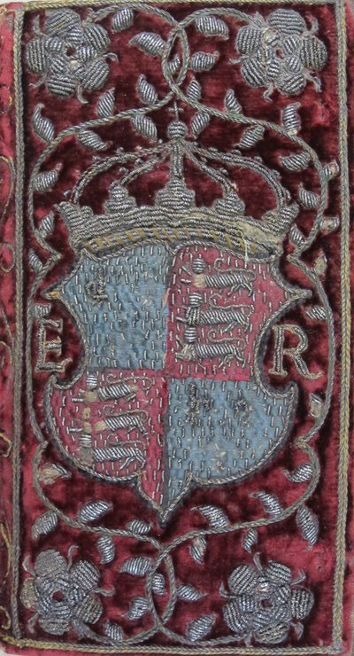 Rilegatura in velluto ricamato sui Sermoni di John Udall con le armi di Elisabetta I da Unbekannt
