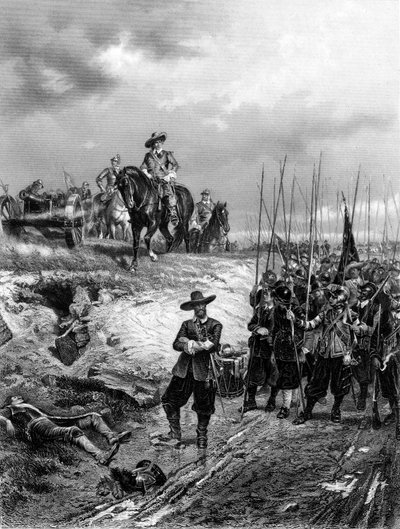 Guerre civili inglesi: Oliver Cromwell 1599-1658 alla battaglia di Marston Moor, 2 luglio 1644 da Unbekannt