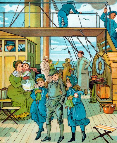Famiglia inglese in viaggio verso la Francia, 1886 da Unbekannt