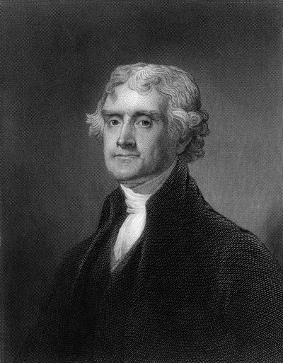 Incisione di Thomas Jefferson da Unbekannt