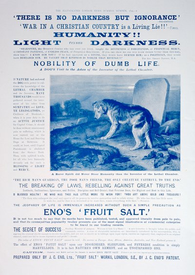Pubblicità del Sale di Frutta Enos, 1899 da Unbekannt
