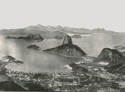 Ingresso alla baia dalla cima del Corcovado, Rio de Janeiro, Brasile, 1895 da Unbekannt