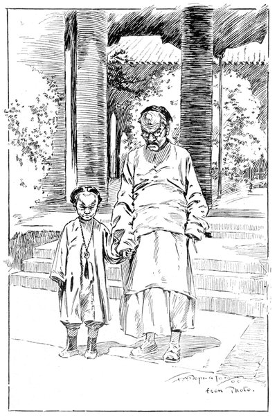 Ingresso alla Legazione Britannica, Pechino. Il servitore più anziano e suo figlio, 1900 da Unbekannt
