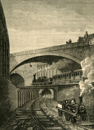 Ingresso al tunnel di Clerkenwell da Farringdon Street, c1876 da Unbekannt
