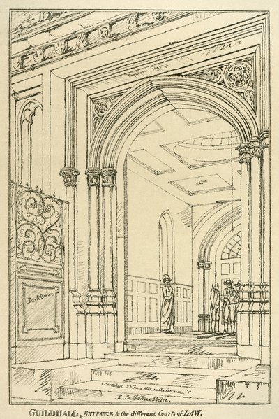 Ingresso ai diversi tribunali, Guildhall, Londra, giugno 1815 1886 da Unbekannt