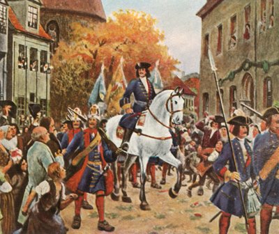 Ingresso del Principe Leopoldo I a Dessau dopo la Guerra di Successione Spagnola, 1712, 1936 da Unbekannt