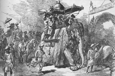 Ingresso del Principe di Galles a Baroda, India, il 9 novembre 1875, 1908 da Unbekannt