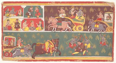 Episodi della vita di Krishna: Foglio da un Bhagavata Purana Antiche storie del Signore Vishnu, c1700 da Unbekannt