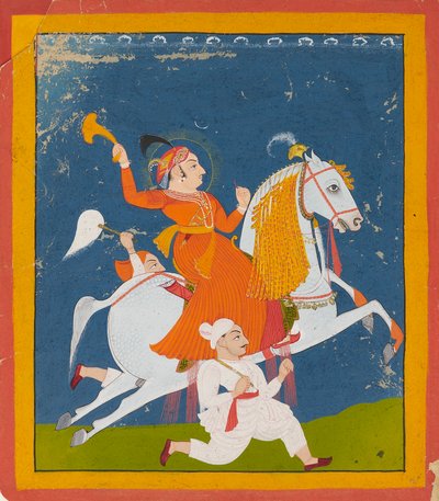 Ritratto equestre di Maharana Bhim Singh di Mewar, c. 1785 da Unbekannt