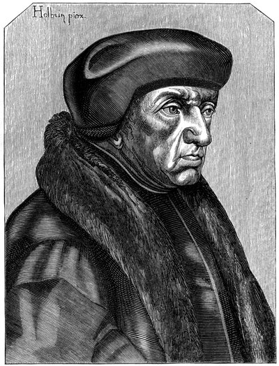 Erasmo 1469-1536, umanista e teologo olandese, XVI secolo 1849 da Unbekannt