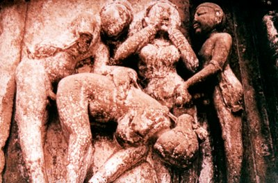 Scultura erotica, tempio indù, Khajuraho, India, 950 - 1050 da Unbekannt