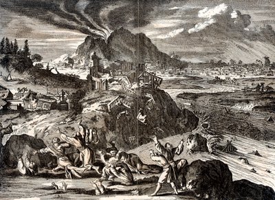Eruzione di Shirane-san e terremoto a Edo Tokyo, Giappone, 1650 da Unbekannt