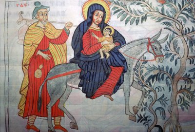 Illustrazione etiope della Fuga in Egitto da Unbekannt