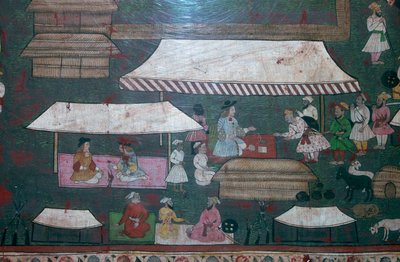 Mercanti europei e indiani a Delhi, XVII secolo da Unbekannt