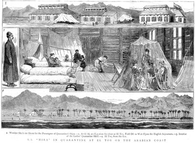 Europei in un campo di quarantena per vaiolo a El Tor, Nord Africa, 1884 da Unbekannt