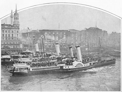 Battelli a vapore in partenza da Fresh Wharf, London Bridge, c1903 da Unbekannt