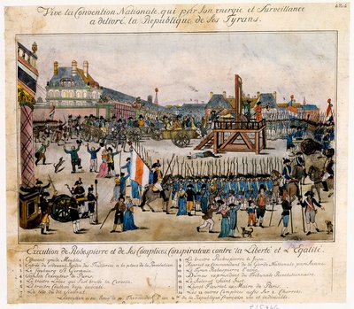 Esecuzione di Robespierre e dei suoi complici, 1794 da Unbekannt