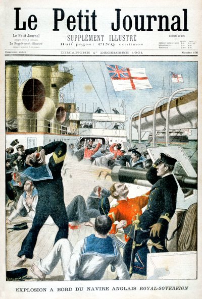 Esplosione a bordo della nave da guerra britannica HMS Royal Sovereign da Unbekannt