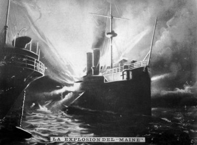 Esplosione sulla SS Maine, 1898, c1910 da Unbekannt