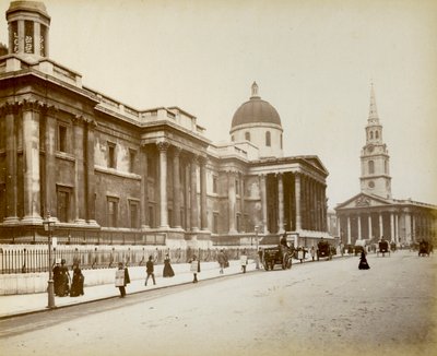 Esterno della National Gallery, Londra, 1887 da Unbekannt