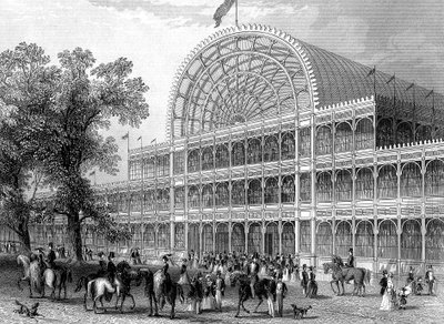 Esterno del transetto nord del Crystal Palace, Londra, costruito per la Grande Esposizione da Unbekannt
