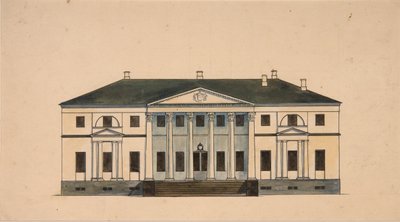 Facciata della casa nella tenuta Golitsyn Petrovo-Dalneye da Unbekannt