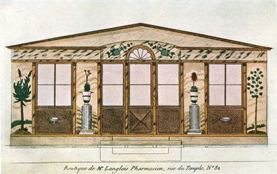 Dipinto della facciata della Farmacia Langlois, Parigi, Francia, 1928 da Unbekannt