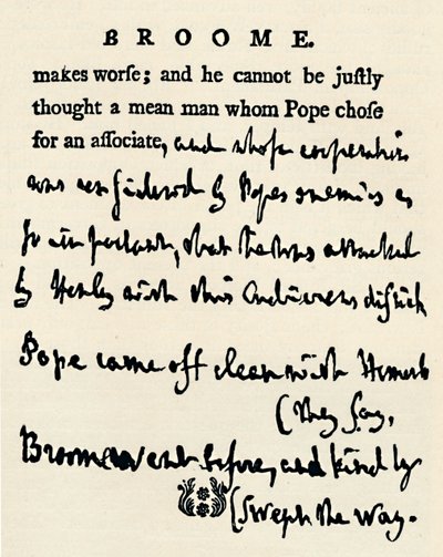 Facsimile di una bozza corretta da Johnson delle sue Vite dei Poeti, dall