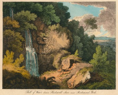 Cascata di Hudswell Scar, vicino a Richmond, York, 19° secolo da Unbekannt