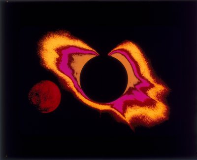Fotografia a falsi colori del sole e della luna, c1970s da Unbekannt