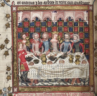 Banchetto a Oxford (ciclo di romanzi di Alessandro), ca 1400 da Unbekannt
