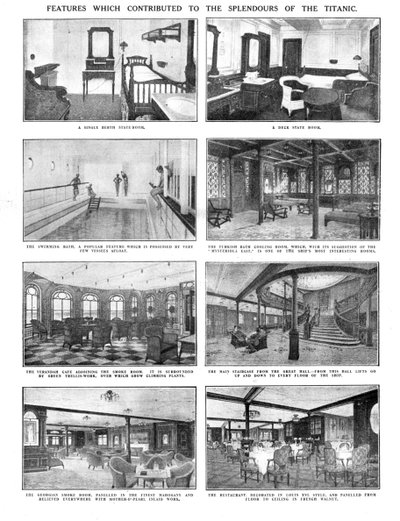 Caratteristiche che hanno contribuito agli splendori del Titanic, 20 aprile 1912 da Unbekannt