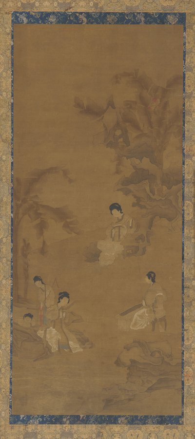 Musiciste femminili in un giardino sotto palme di banana, dinastia Ming, 1368-1644 da Unbekannt