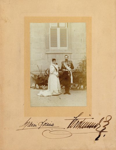 Ferdinando I di Bulgaria con sua moglie la principessa Maria Luisa di Borbone-Parma, 1893 da Unbekannt