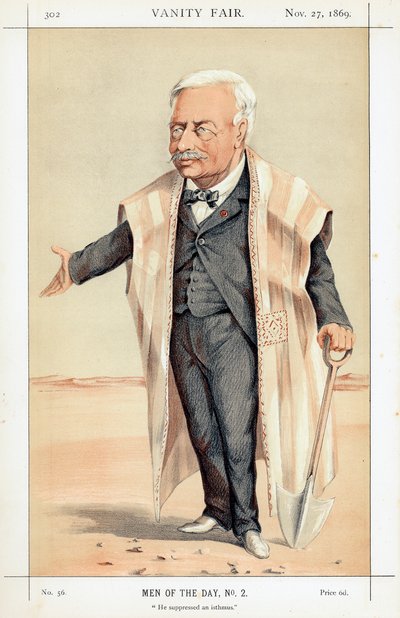 Ferdinand de Lesseps, diplomatico e imprenditore francese, 1869 da Unbekannt