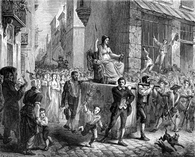 Festival della Ragione, Parigi, 1793 1882-1884 da Unbekannt