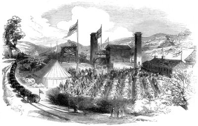 Festa per la vittoria del carbone sulla linea Rhondda della ferrovia Taff Vale, 1851 da Unbekannt