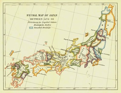 Mappa feudale del Giappone tra il 1573 e il 1583, 1903 da Unbekannt