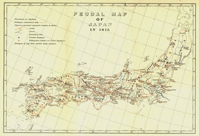 Mappa feudale del Giappone nel 1615, 1903 da Unbekannt