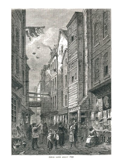 Field Lane circa 1840 da Unbekannt