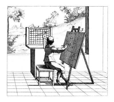 Figura che pratica il disegno prospettico, 1639 da Unbekannt