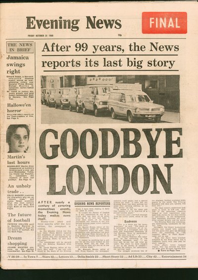 Ultima edizione del giornale Evening News, 1980 da Unbekannt