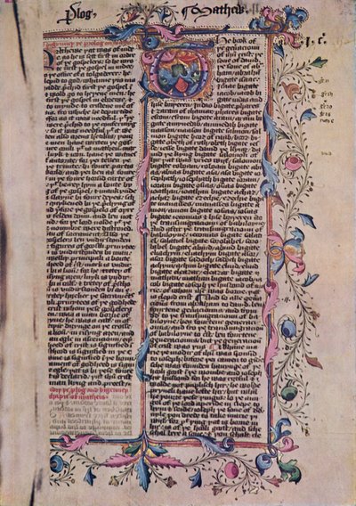 Prima pagina del Vangelo di San Matteo, 15° secolo, 1947 da Unbekannt