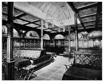 Sala fumatori di prima classe a bordo del piroscafo P&O SS India, 1901 da Unbekannt